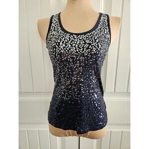 Apt 9 Blue And Silver Ombre Sparkly Tank Cami Size S